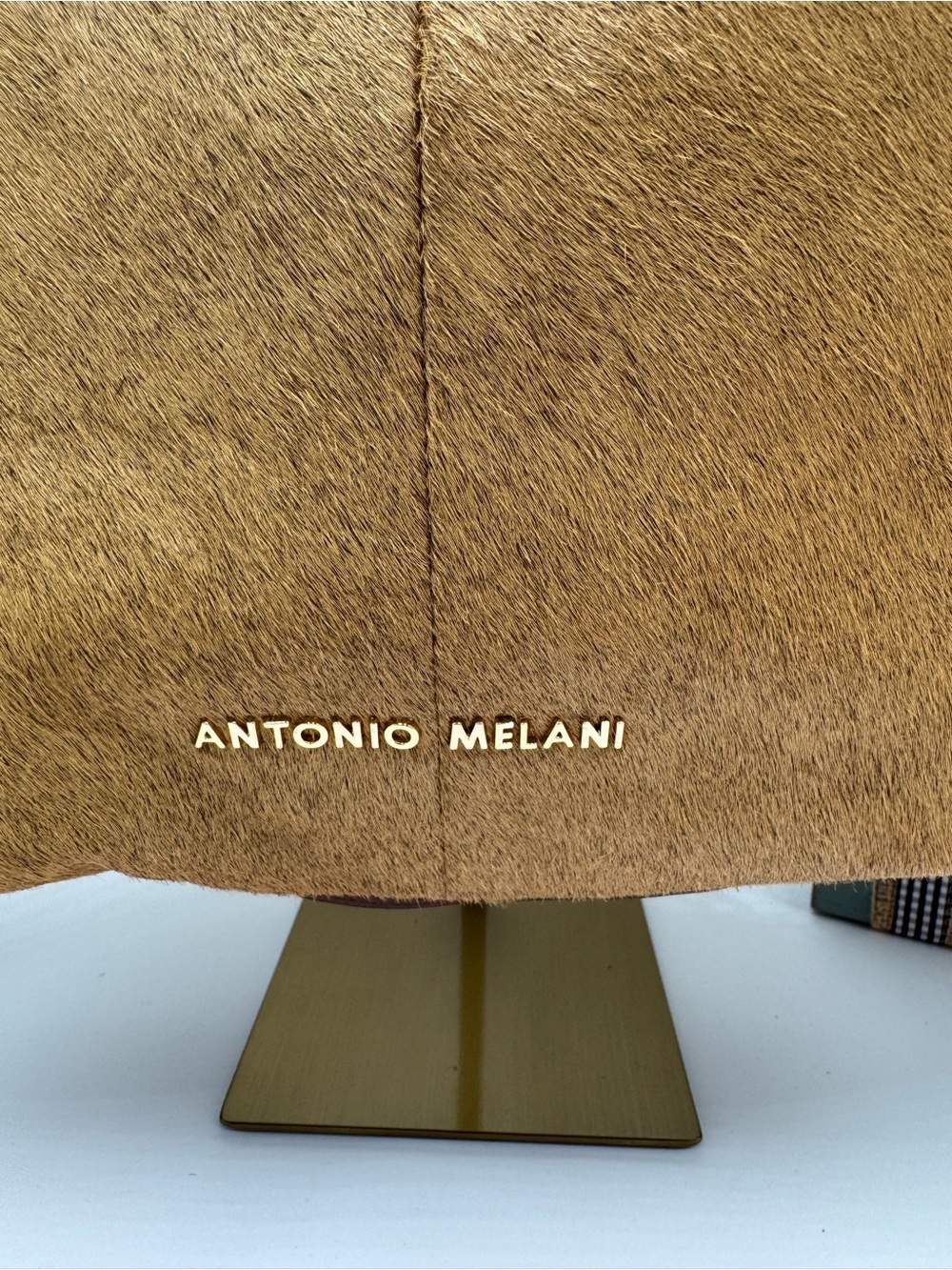 Antonio Melani Brown Genuine Leather & Calf Hair Hobo Shoulder Bag - Picture 6 of 10